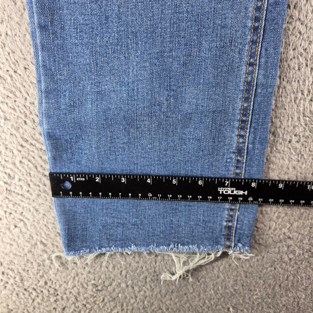 OAT New York Jeans Womens 28 Blue Medium Wash High Rise Straight Raw Hem Denim - Picture 12 of 16